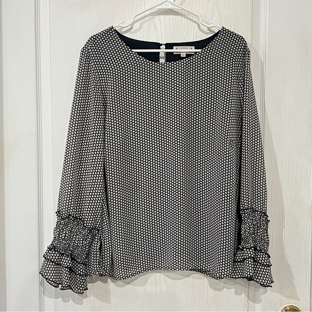 Nanette Lepore Black and White Patterned Blouse